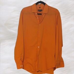 Van Heusen Men's Vibrant Orange Dress Shirt Size 16 1/2 - 34/35